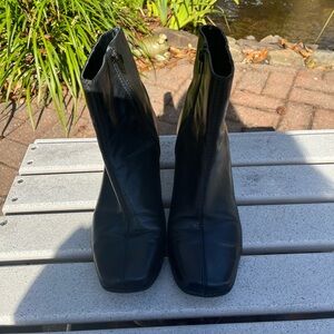 Nine West Leather Black Ankle Booties